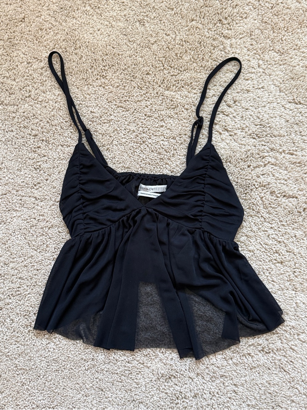 Urban Outfitters Black Spaghetti Strap Peplum Camisole